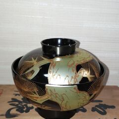 漆器 吸物 お椀 蓋付 老松 蒔絵  5客の画像