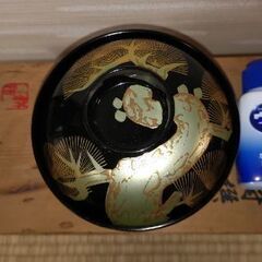 漆器 吸物 お椀 蓋付 老松 蒔絵  5客の画像