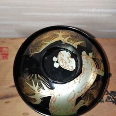 漆器 吸物 お椀 蓋付 老松 蒔絵  5客の画像