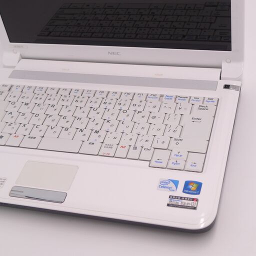 即使用可 Wi-Fi有 14型 ホワイト ノートパソコン NEC PC-LE150C2 中古良品 Celeron 4GB DVDマルチ