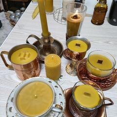 国産蜜蝋100％ ハンドメイドキャンドル 種類いろいろ