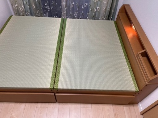 美品ダブル畳ベッド 日本製 国産 人気 収納付き