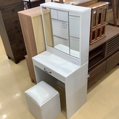 3面ドレッサー　イス一脚付　ホワイト