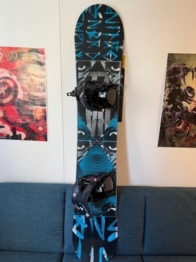 【美品】スノーボードセット　板、ビンディング、ケース、ブーツ、ゴーグル、グローブ、膝当て