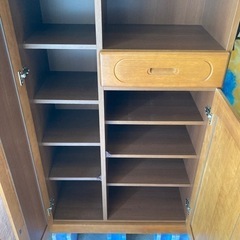 下駄箱　靴箱　シューズBOX 姿見ミラー付の画像