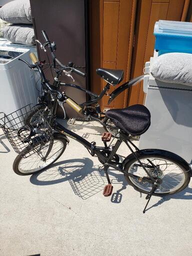 ☆極美品☆20インチ 折り畳み自転車 ブラック 鍵付 6段変速