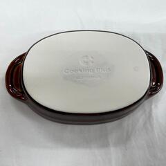 【新品未使用】オーバルグラタン コルクマット付 アメの画像