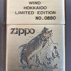 ZIPPO ジッポ ライター 北海道特別限定品 サーモンデザイン １９９４年１２月製 未使用品 専用木箱入 シリアルNo：０８９０【愛品倶楽部柏店】の画像
