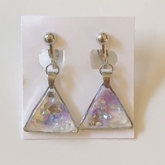 イヤリング　紫＋クリア