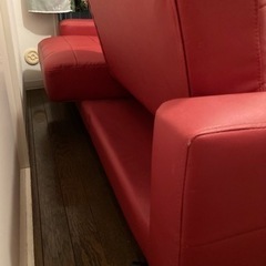 オシャレレザーソファベッド。３〜４人掛け。の画像