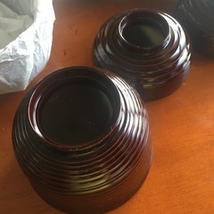 汁物碗　五客揃　蓋つき　木箱入り　未使用の画像