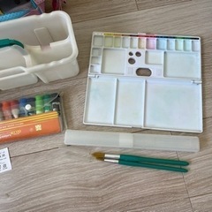 中古　絵の具セット　サクラ水彩セット　ピンクの画像