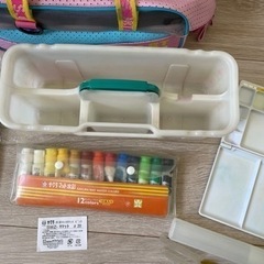 中古　絵の具セット　サクラ水彩セット　ピンクの画像