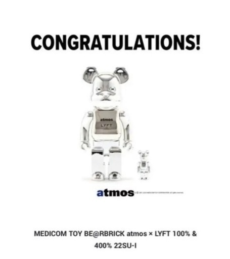 MEDICOM TOY BE@RBRICK atmos × LYFT 100% & 400%