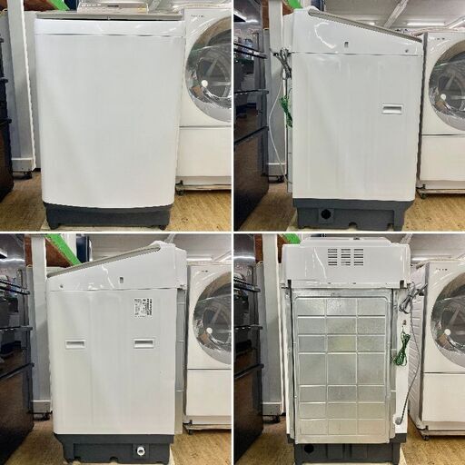 美品【 Panasonic 】パナソニック 洗濯10.0㎏ 全自動洗濯機 エコナビ搭載 ジェットバブルシステム 見やすい操作パネル 自動槽洗浄 NA-FA100H5