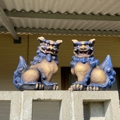 漆喰シーサー(青)の画像
