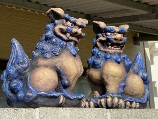 漆喰シーサー(青)