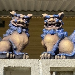 漆喰シーサー(青)の画像