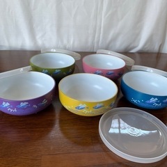 蓋付き飯碗、丼ぶり、汁椀　漆器　箸付き(5客セット)