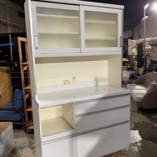 7/8 終 キッチンボード 高さ195㎝ ホワイト セパレートタイプ 食器棚 菊TK