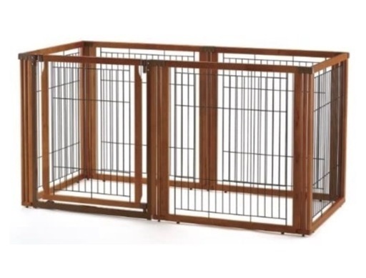 犬ケージ・柵・間仕切り【3個セット一部訳あり】リッチェル ペット用 木製3WAYサークル 6面90H ブラウン