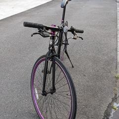 クロスバイク　REUNION LILU（レユニオンリル）ブラックパープル　 シマノ8速 700X25C 510mm 美品
狭山市引取限定の画像
