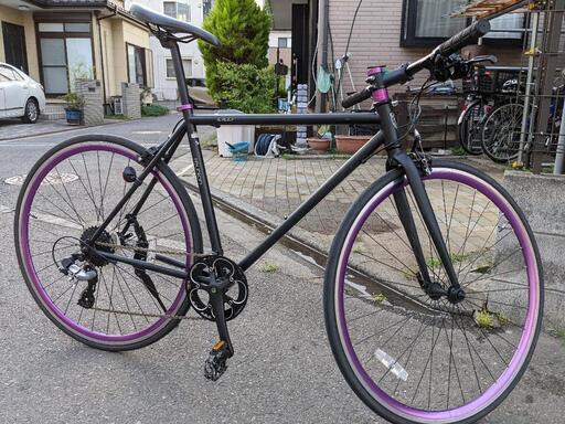 クロスバイク REUNION LILU（レユニオンリル）ブラックパープル
