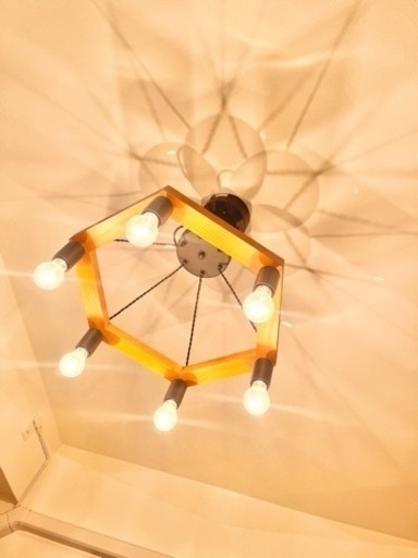unico wood work light ceiling by 6 bulb