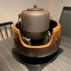 菊池政光作　茶釜　風炉