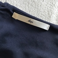 SHIPS シップス 紺色 ネイビー 水玉 ワンピース チュニック 裏地付きの画像