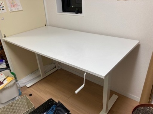 「取引決定」IKEA 昇降式デスク 昇降テーブル 手動　SKARSTA