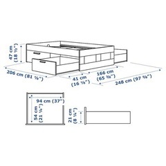 IKEA ブリムネス 収納付きベット　3点セットの画像