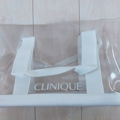 ★新品★未使用★クリアバッグ　透明トートバッグ＜CLINIQUE／PVC製>の画像