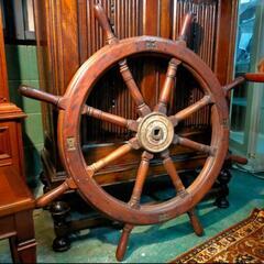 全国発送可能！】直径約105cm!!【アンティークラット】船舵 船輪