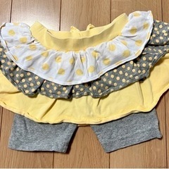 ガールズ♡レギンス付きフリフリスカート95cmの画像