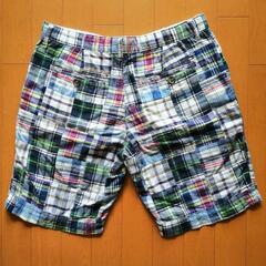 【107】トミー/TOMMY フラッグロゴ刺繍パッチワーク総柄ショートパンツの画像