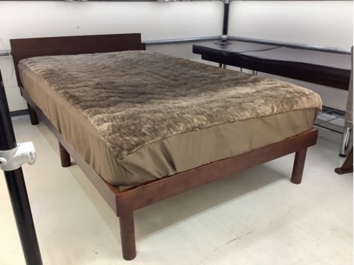 【リサイクルサービス八光　田上店　配達・設置OK】3段階高さ調節脚付きすのこベッド　セミダブルサイス