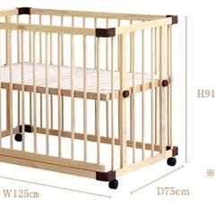 ファルスカ　ベッドサイド　ベッド　ベビーベッド　サークル　添い寝の画像