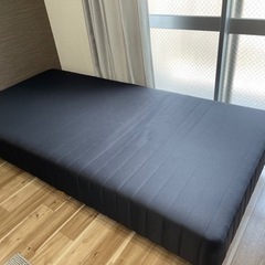 マットレス型シングルベッド黒色