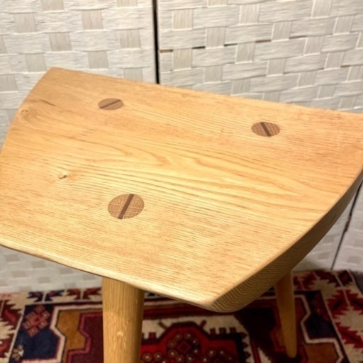 【売約済み】　NISSIN ニッシン　飛騨高山　飛騨　木製　スツール　椅子　イス　無垢材　栗材　楢材　ナラ材　オーク　検　飛騨産業　キ