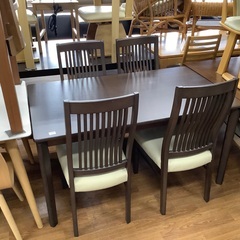 ダイニング5点セット ニトリ ダークブラウン×ホワイト 売場展開中！！！