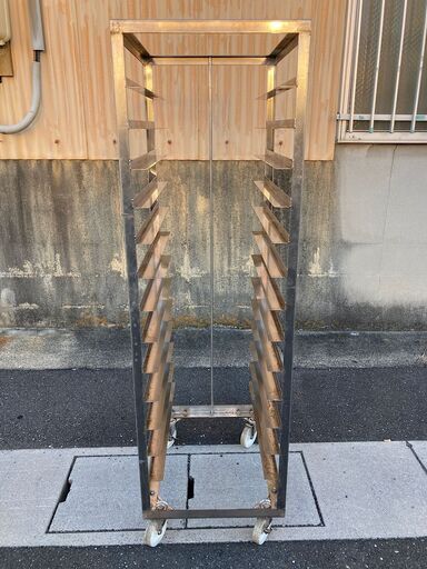 中古　パンラックカート 13枚差し 外寸W485×D620×H1630 内寸W420 ステンレスラック キャスタートレーラック パン ベーカリー ケーキ パンラック　愛知　岐阜　一宮市　グットプライス