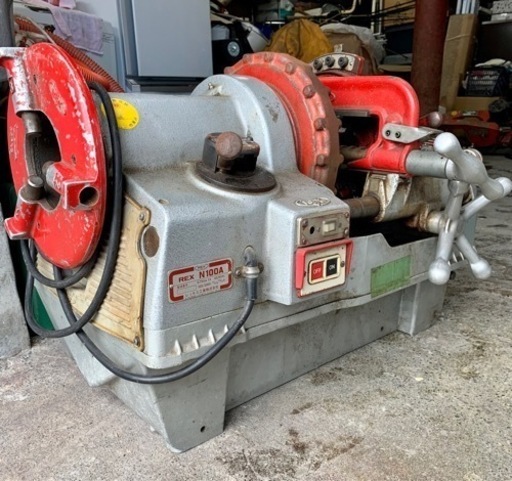 お引取り限定 訳有品 REX レッキス ねじ切り機 N100A 大型パイプマシン ダイヘッド付き