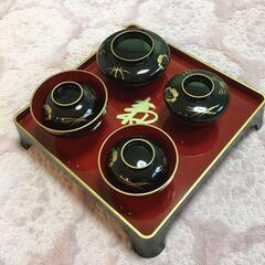 半額以下に値下げ！山中漆器☆美品中古☆ お食い初め食器