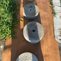 御影石　石臼　うす　臼　重石　漬物石　4つまとめて