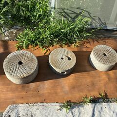 御影石　石臼　うす　臼　重石　漬物石　4つまとめての画像