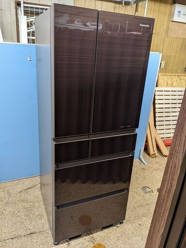 Panasonic パナソニック 美品 NR-F453HPX-X 冷凍冷蔵庫 450L 6ドア 観音開き フレンチドア 真ん中冷凍室 自動製氷 脱臭 2017年製