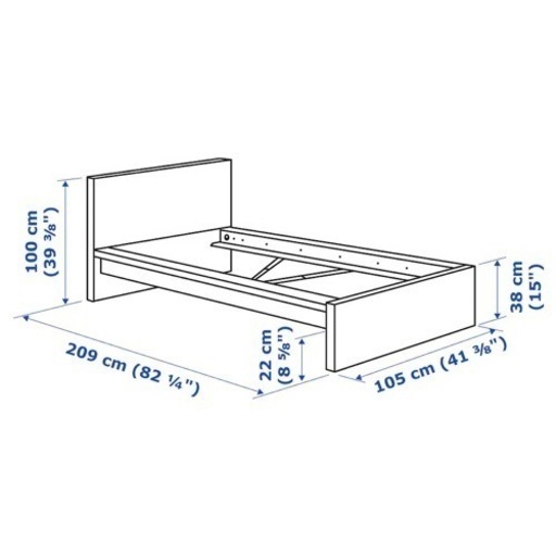 値下げ!【IKEA】シングル＋高級すのこ【MALM＋LÖNSET】