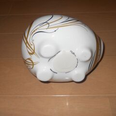 貯金箱☆I LOVE MONEY　お金大好きなブタの貯金箱　磁器の画像