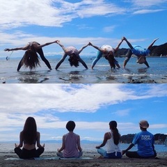 ビーチヨガ　海の日　葉山の画像